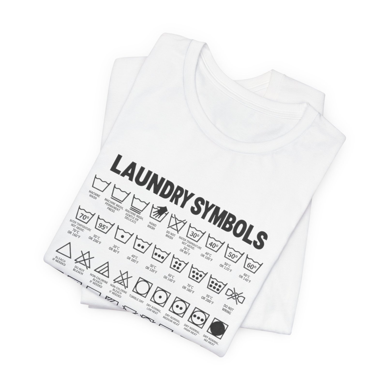 Laundry Symbols Care Chart Graphic Tee - Image 3