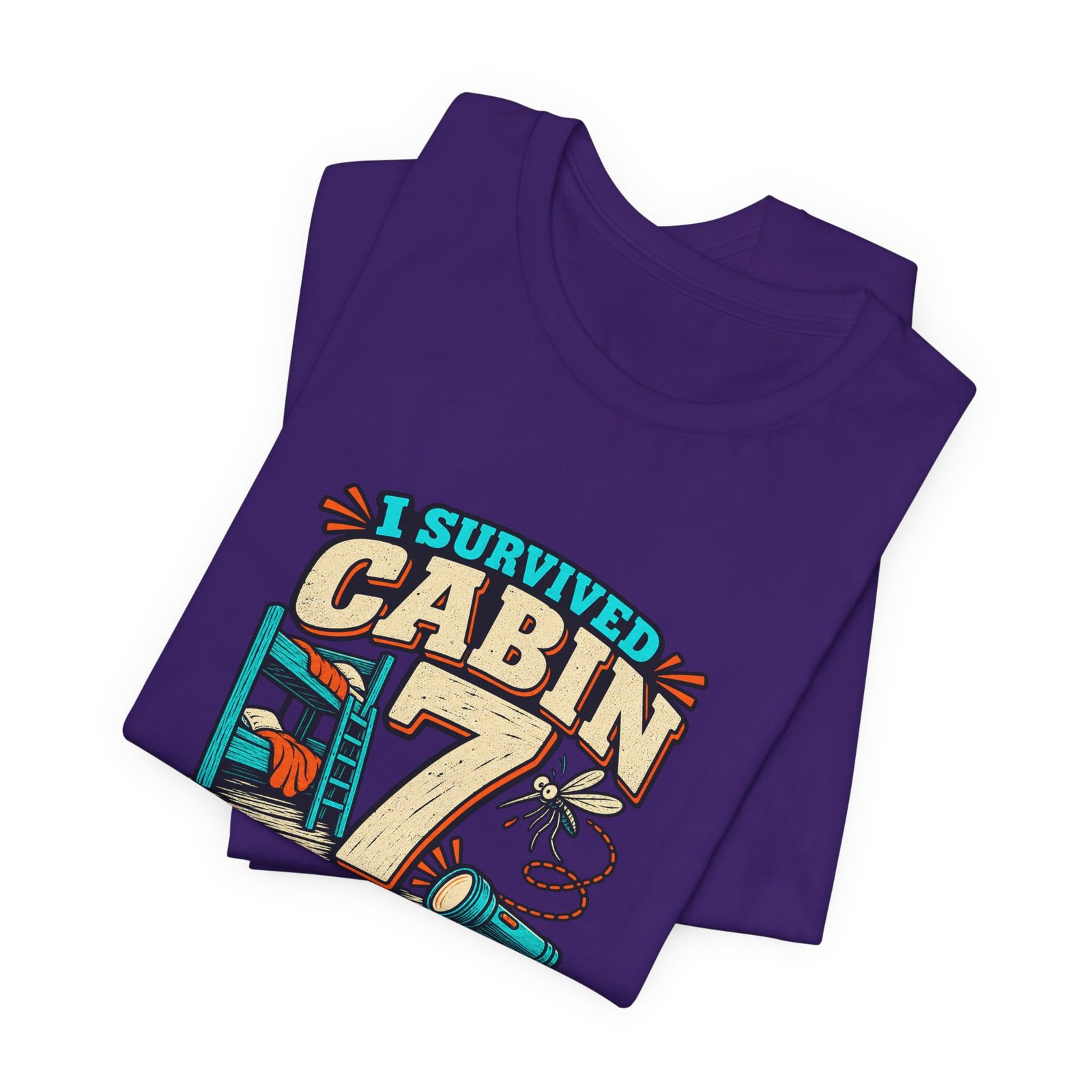Survived Cabin 7 Summer Camp Humor Graphic Tee - Image 39