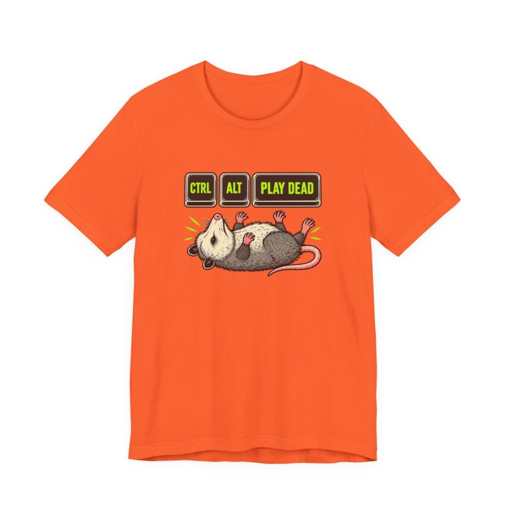 Dead Pretending Opossum Keyboard Joke Graphic Tee