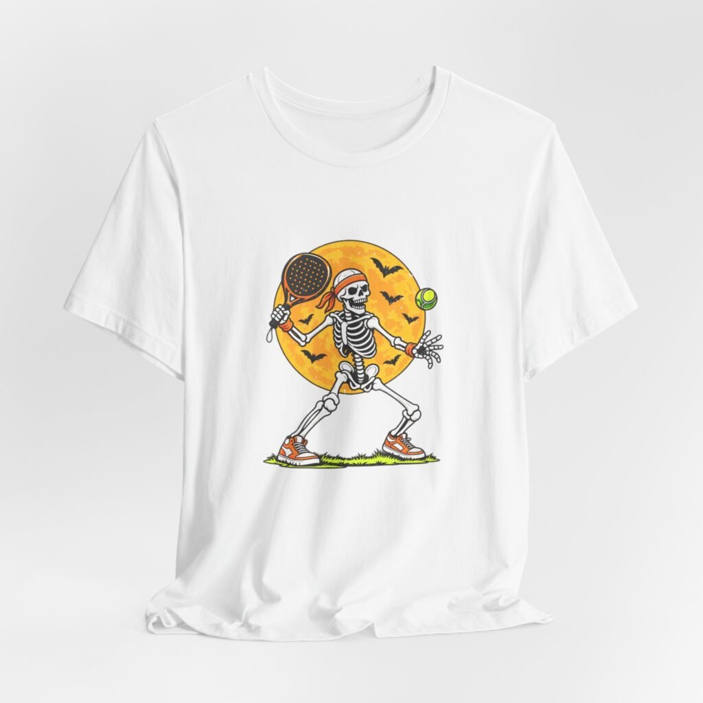 Halloween Padel Skeleton Moon Graphic Tee