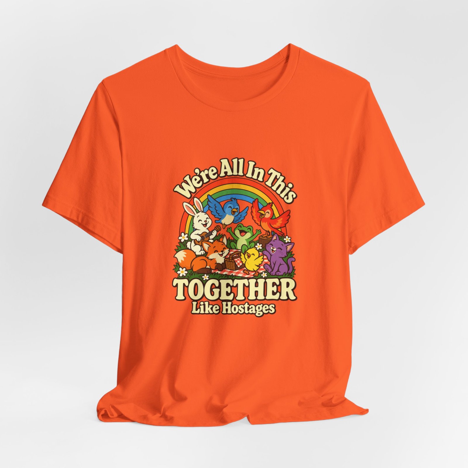 In This Together Like Hostages Animal Humor Graphic Tee - Image 8