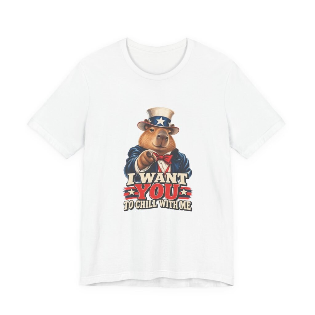 Capybara I Want You To Chill Patriotic Humor Graphic Tee