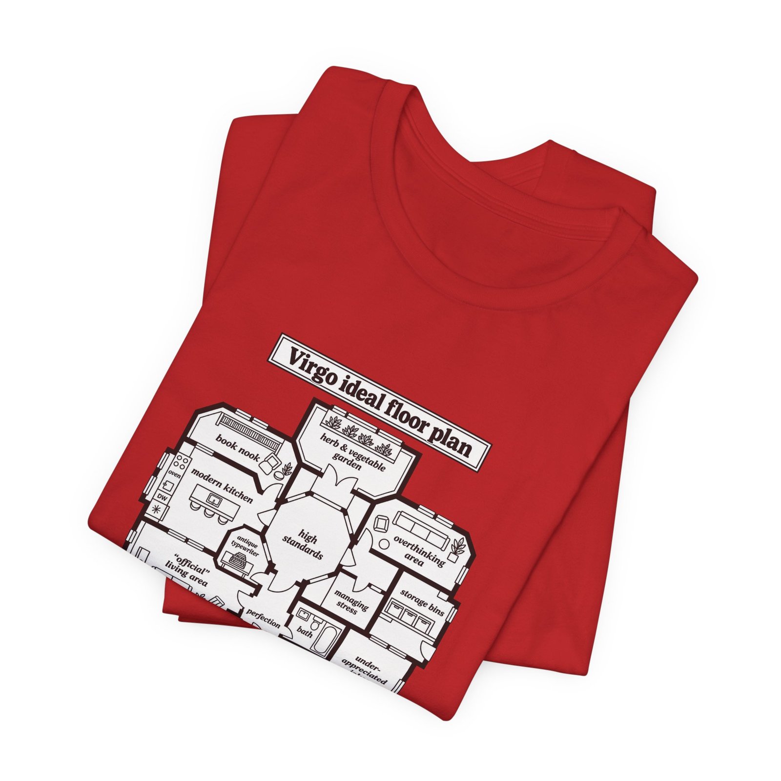 Virgo Ideal Floor Plan Humor Graphic Tee - Image 47