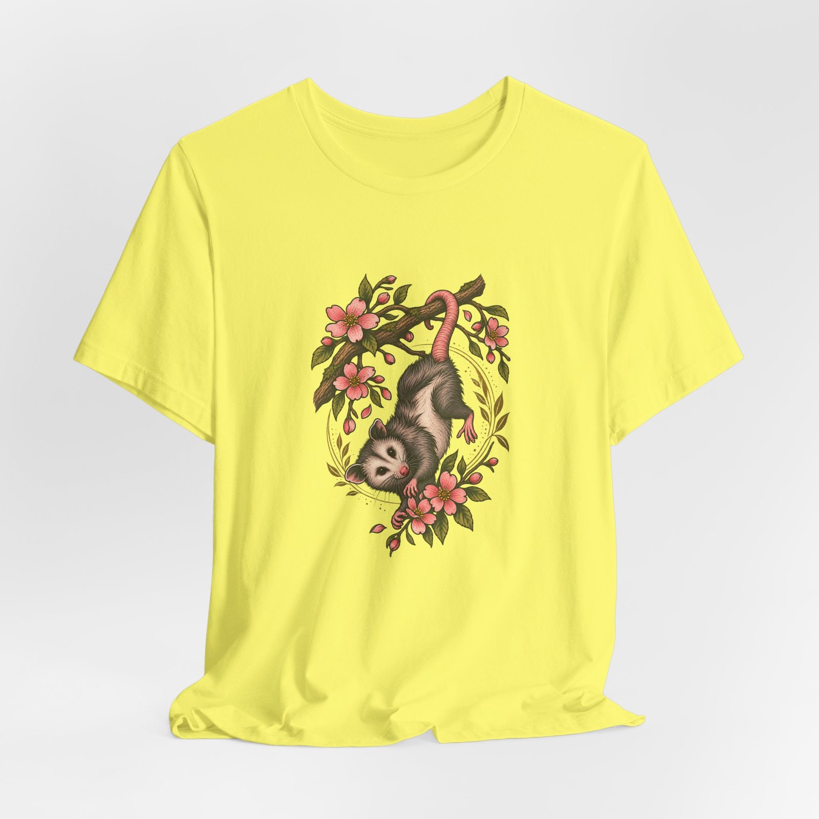 Opossum Hanging Among Blossoms Graphic Tee - Image 20