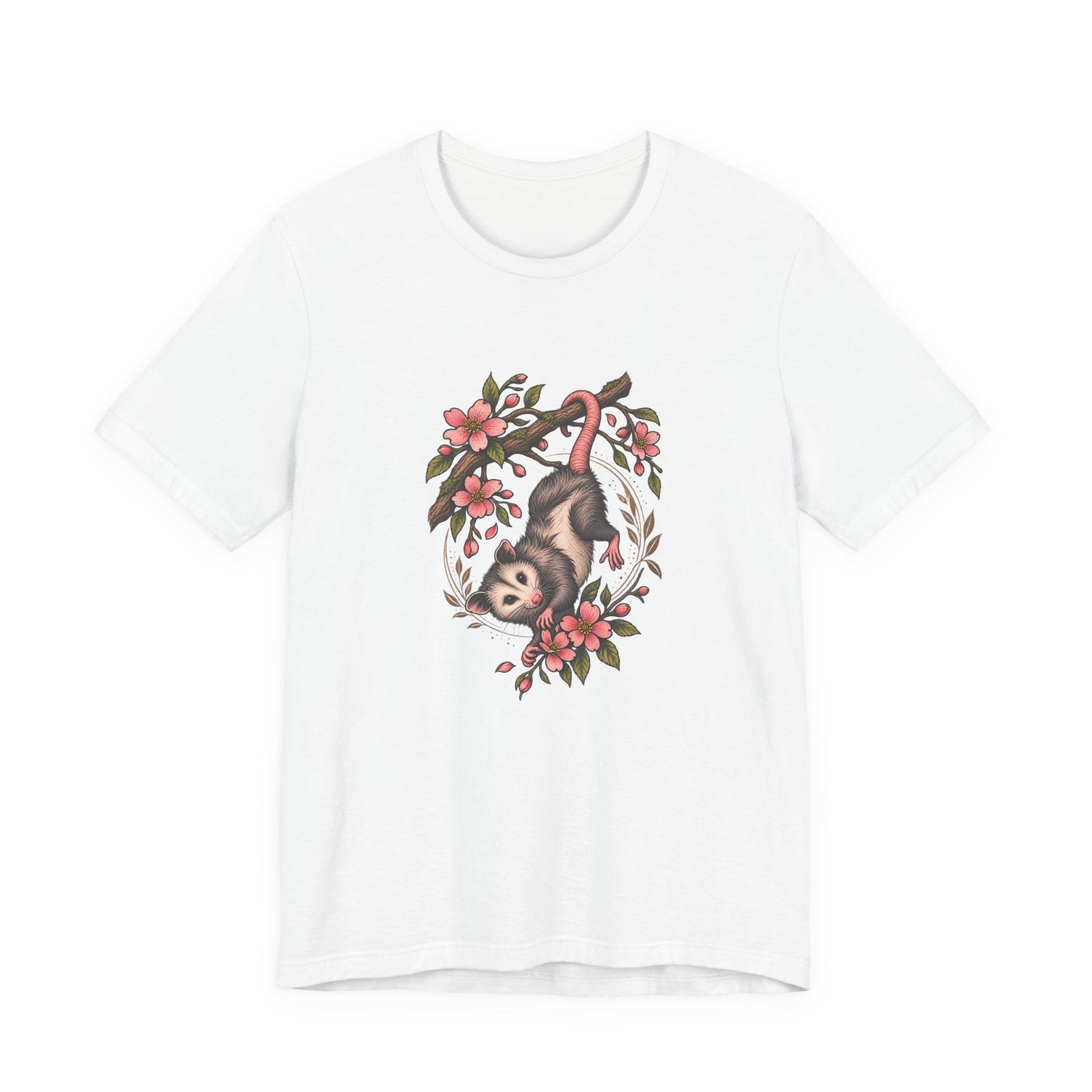 Opossum Hanging Among Blossoms Graphic Tee