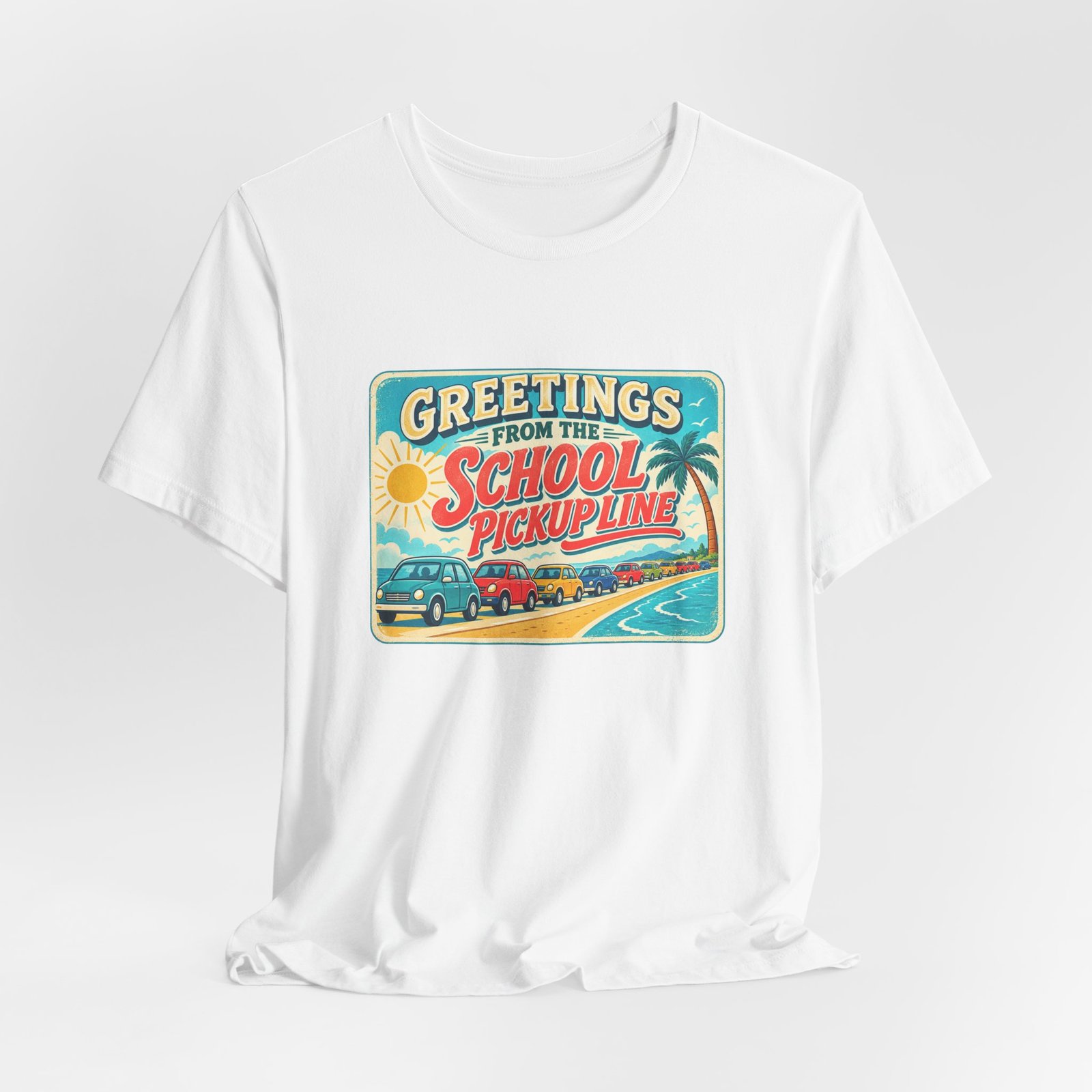 Greetings From The School Pickup Line Retro Postcard - Image 4