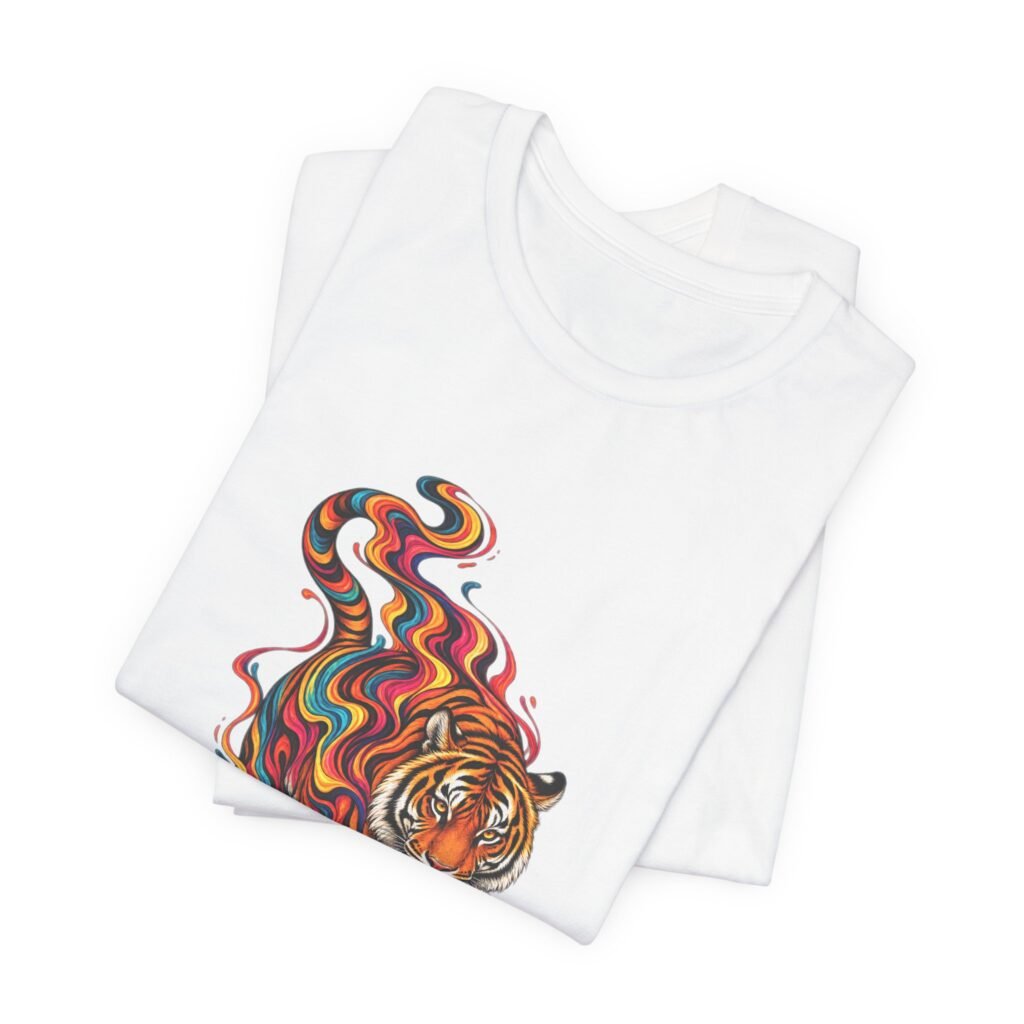 Tiger With Flowing Color Ribbons