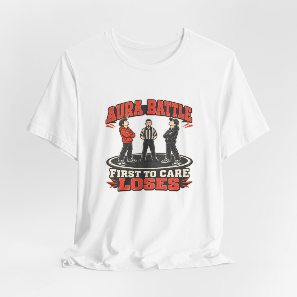 Aura Battle First To Care Loses Cringe Meme Graphic Tee