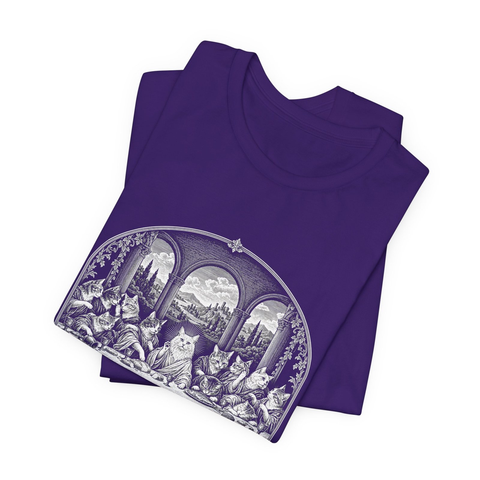 Cats Last Dinner Religious Humor Graphic Tee - Image 27