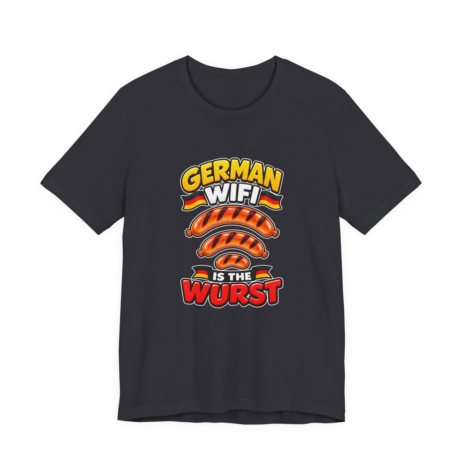 German WiFi Is The Wurst Sausage Pun Graphic Tee - Image 21