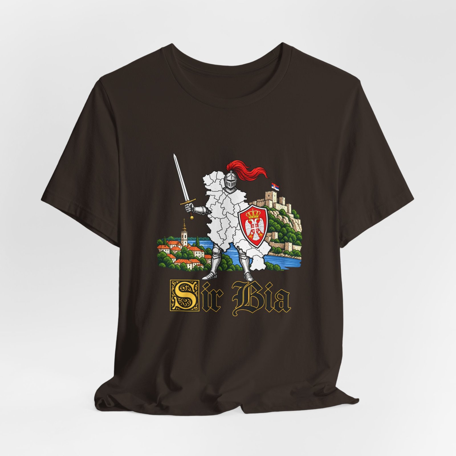 Ser Bia Heraldic Knight Heritage Serbia Pun Graphic Tee - Image 12