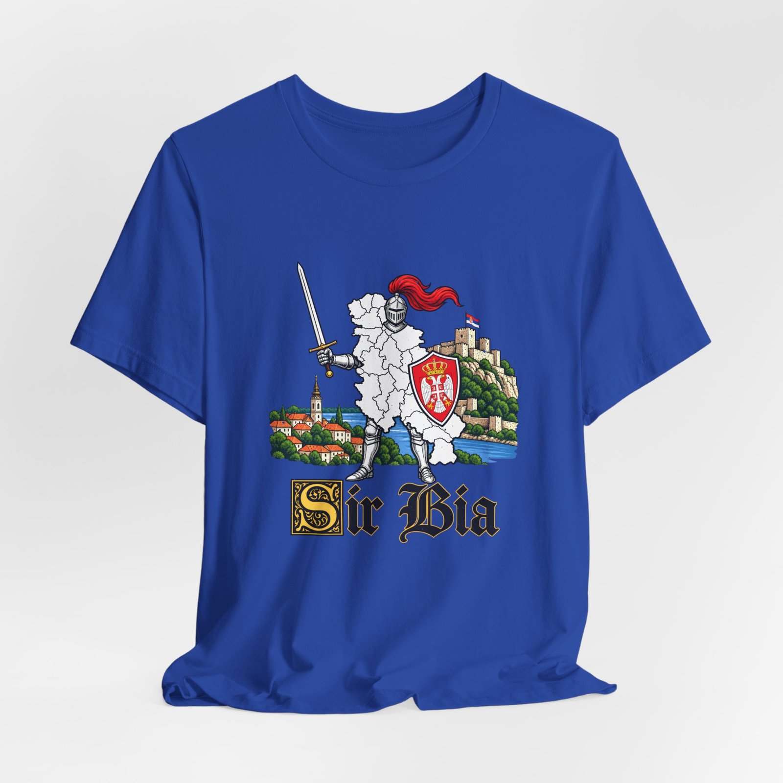 Ser Bia Heraldic Knight Heritage Serbia Pun Graphic Tee - Image 32