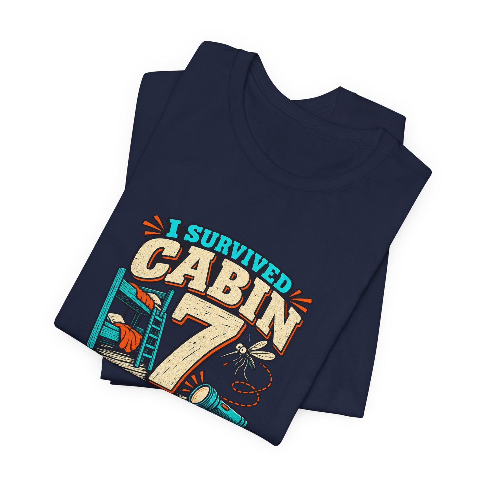 Survived Cabin 7 Summer Camp Humor Graphic Tee - Image 35