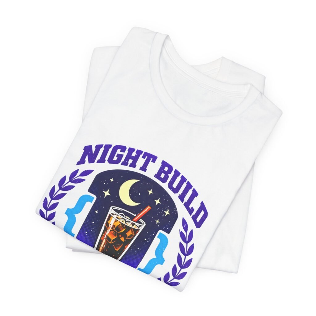 Night Build Brew Funny Coffee Coding Graphic Tee