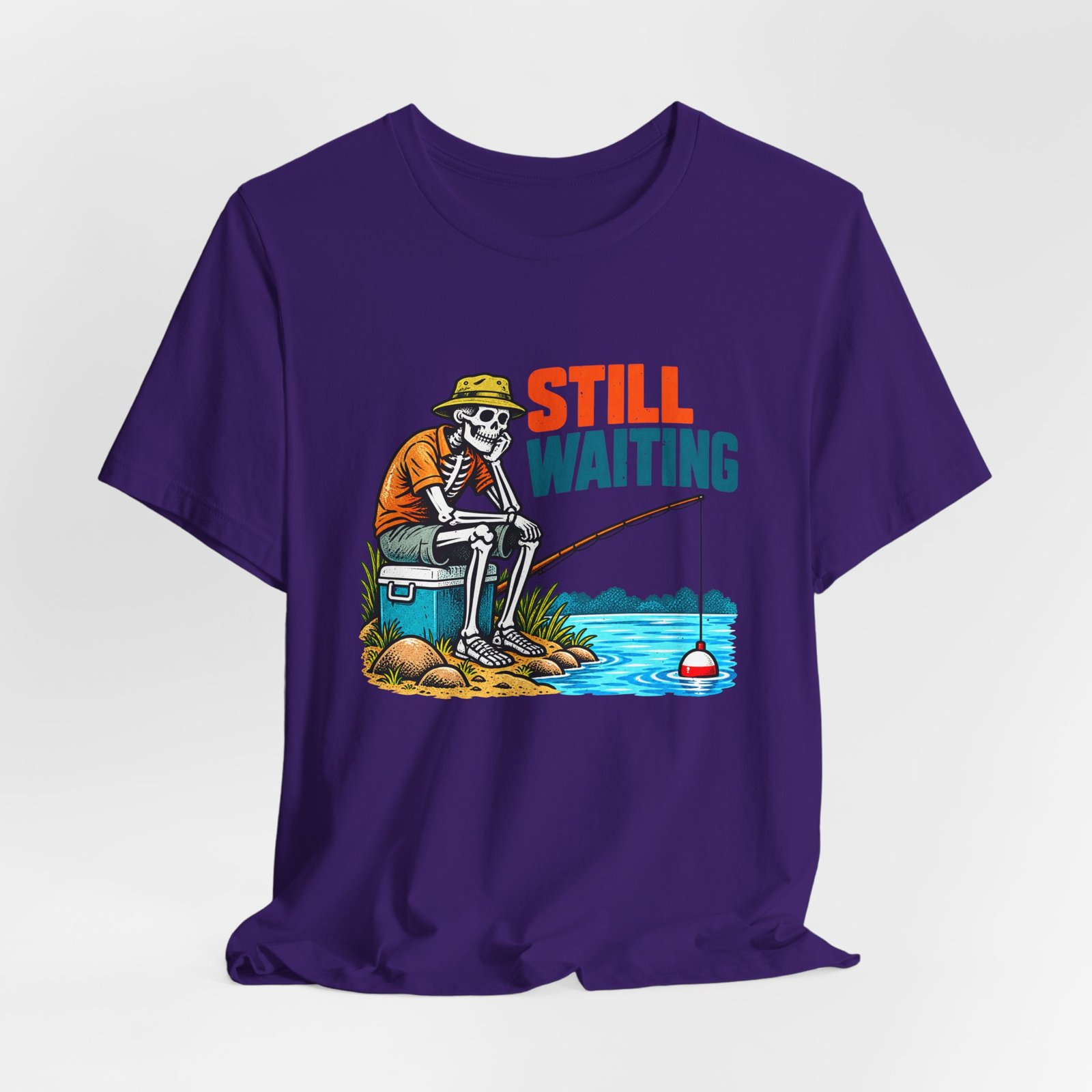Still Waiting Skeleton Fishing Illustration - Image 40