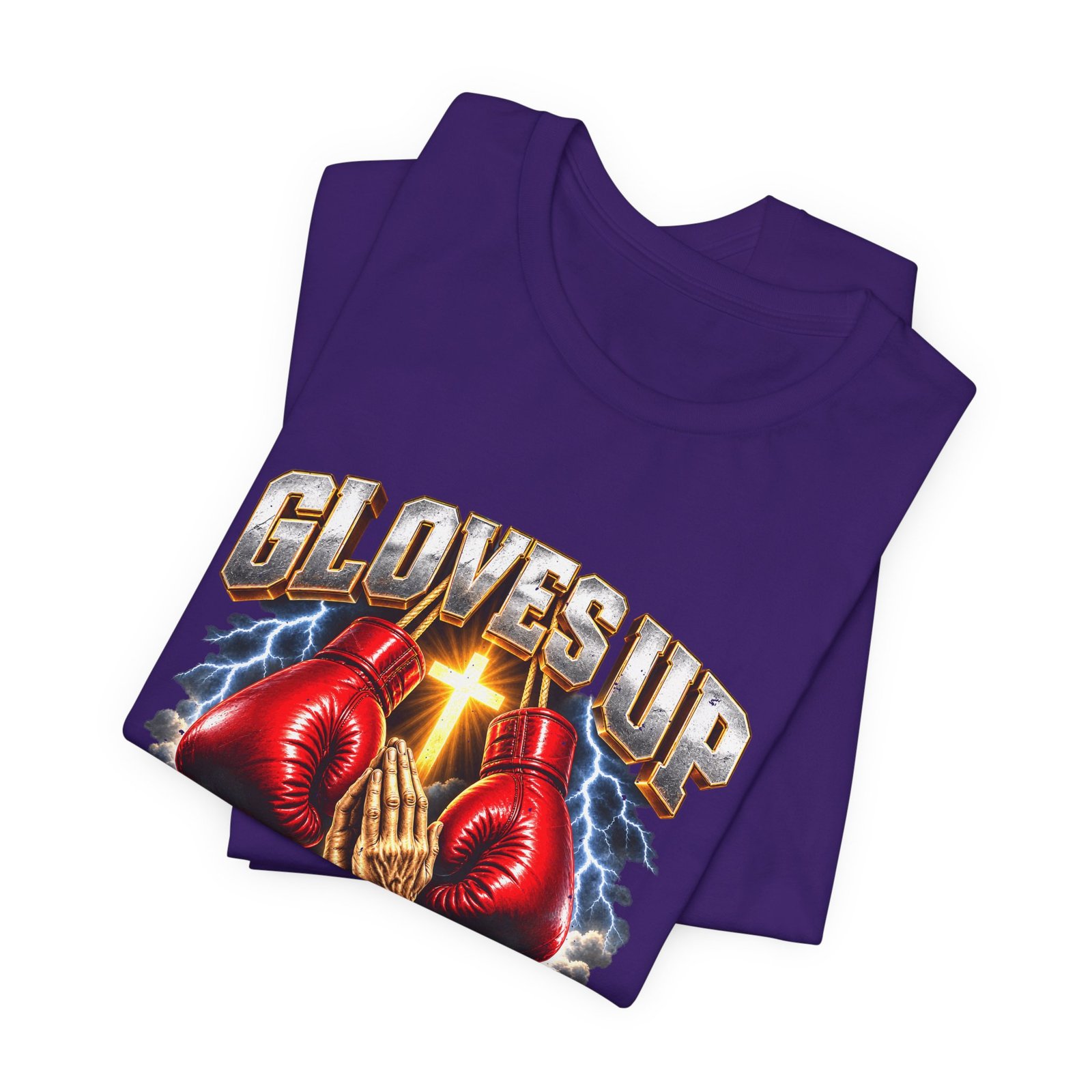Gloves Up Knees Down Boxing Prayer Design - Image 27