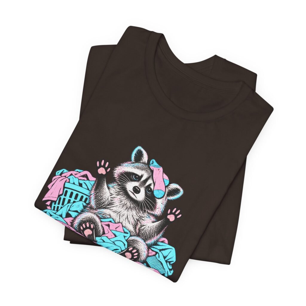 Funny Laundry Raccoon with a Plea for Help