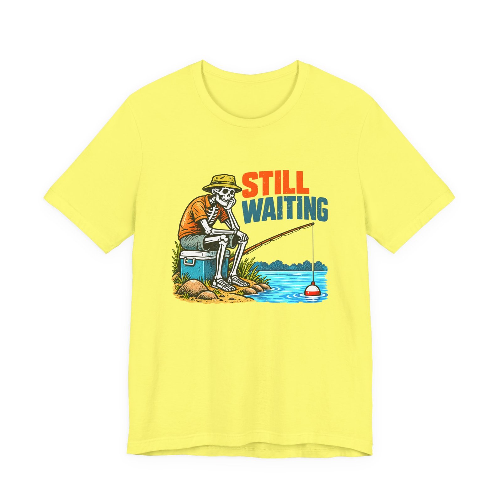 Still Waiting Skeleton Fishing Illustration - Image 17