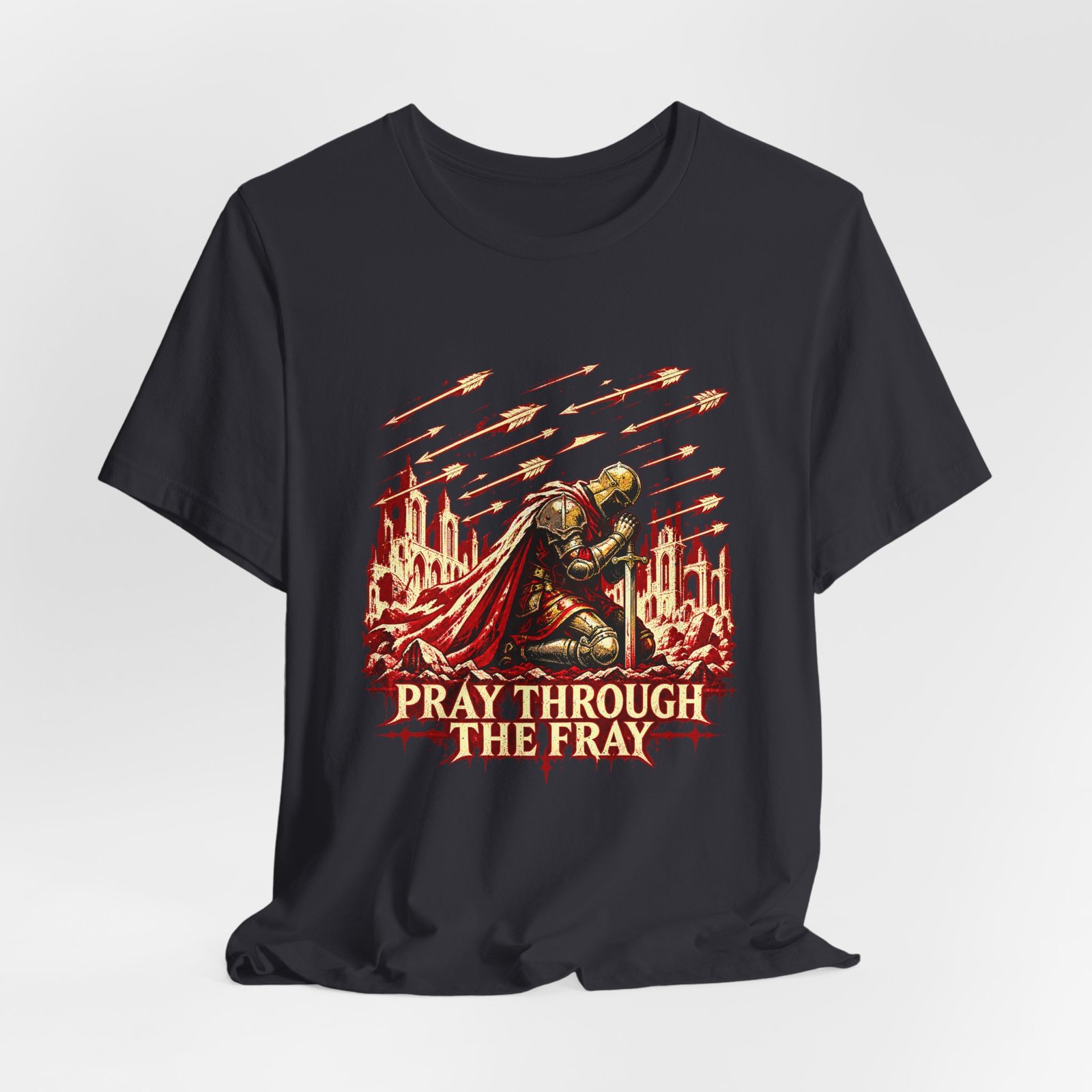 Pray Through Fray Christian Prayer Faith Graphic Tee - Image 12