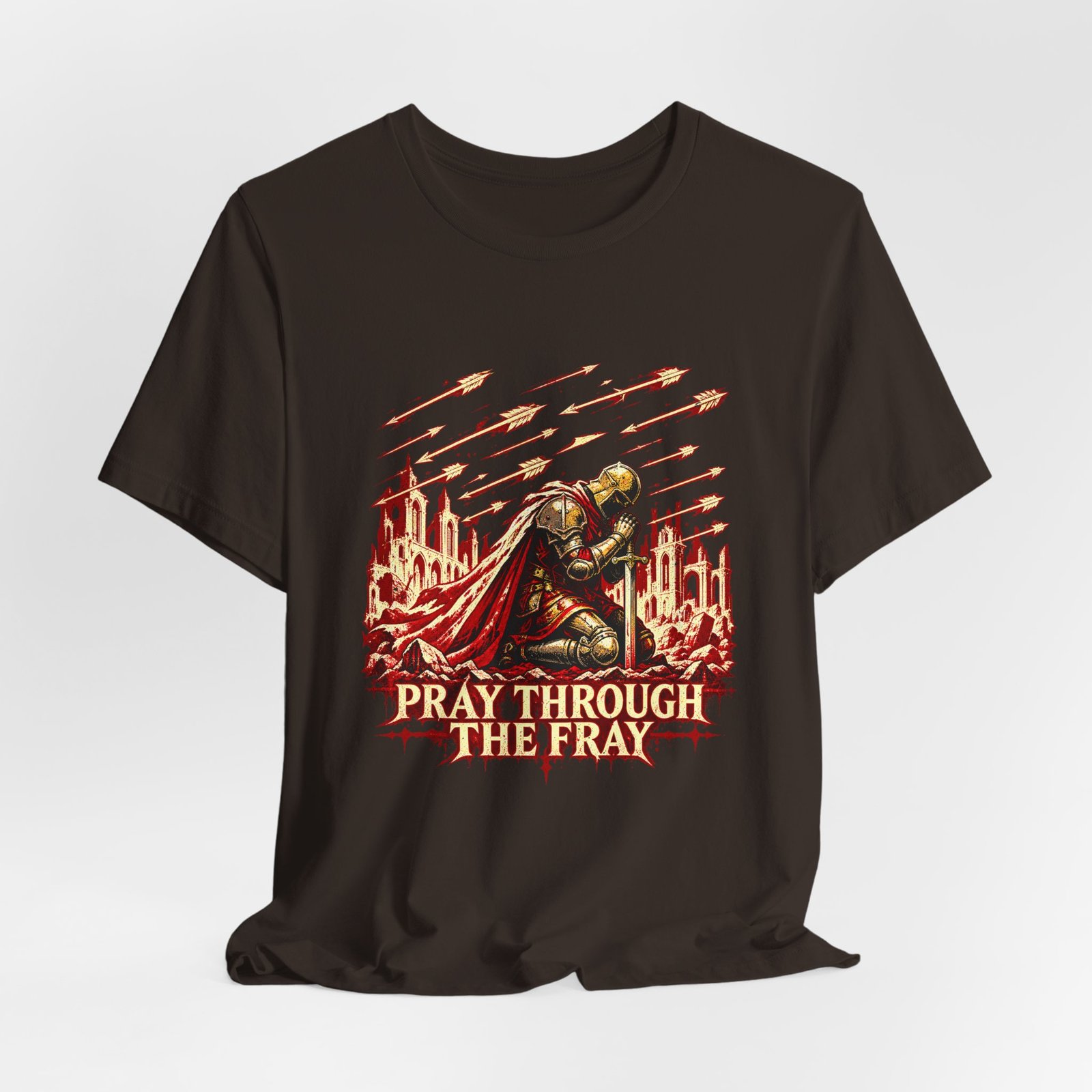 Pray Through Fray Christian Prayer Faith Graphic Tee - Image 4