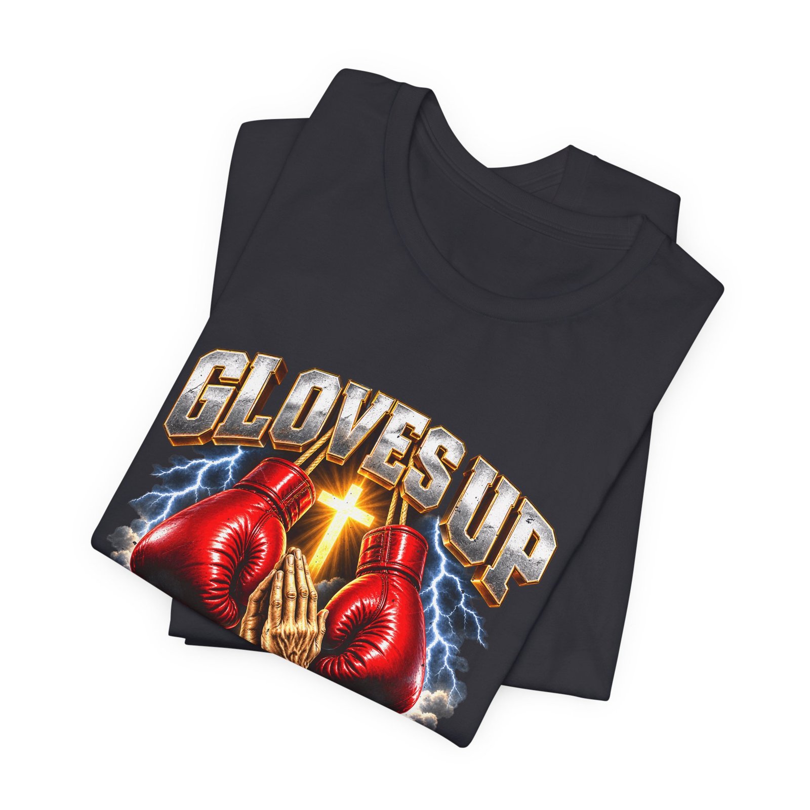 Gloves Up Knees Down Boxing Prayer Design - Image 11