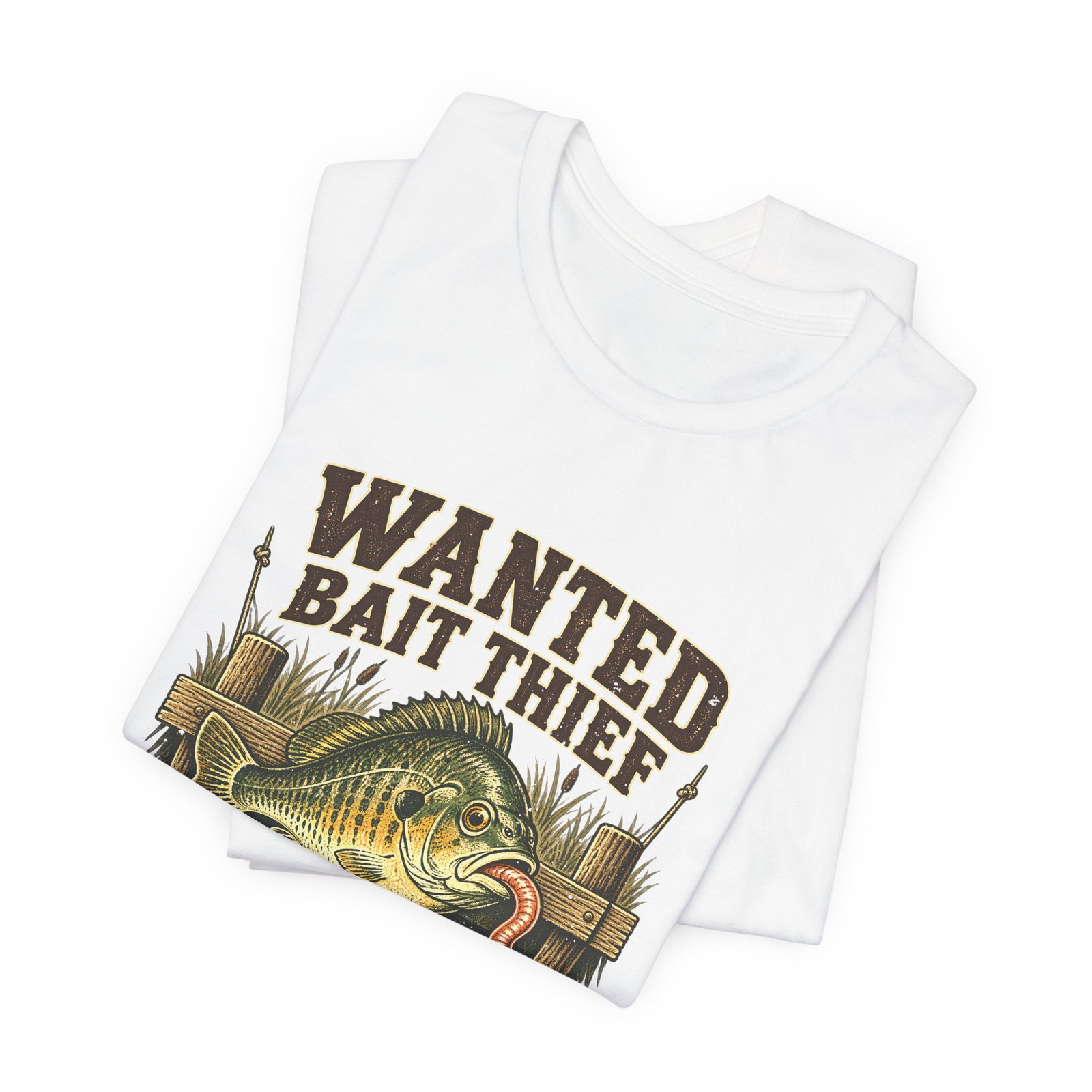 Wanted Bait Thief Bass Fishing Design - Image 3