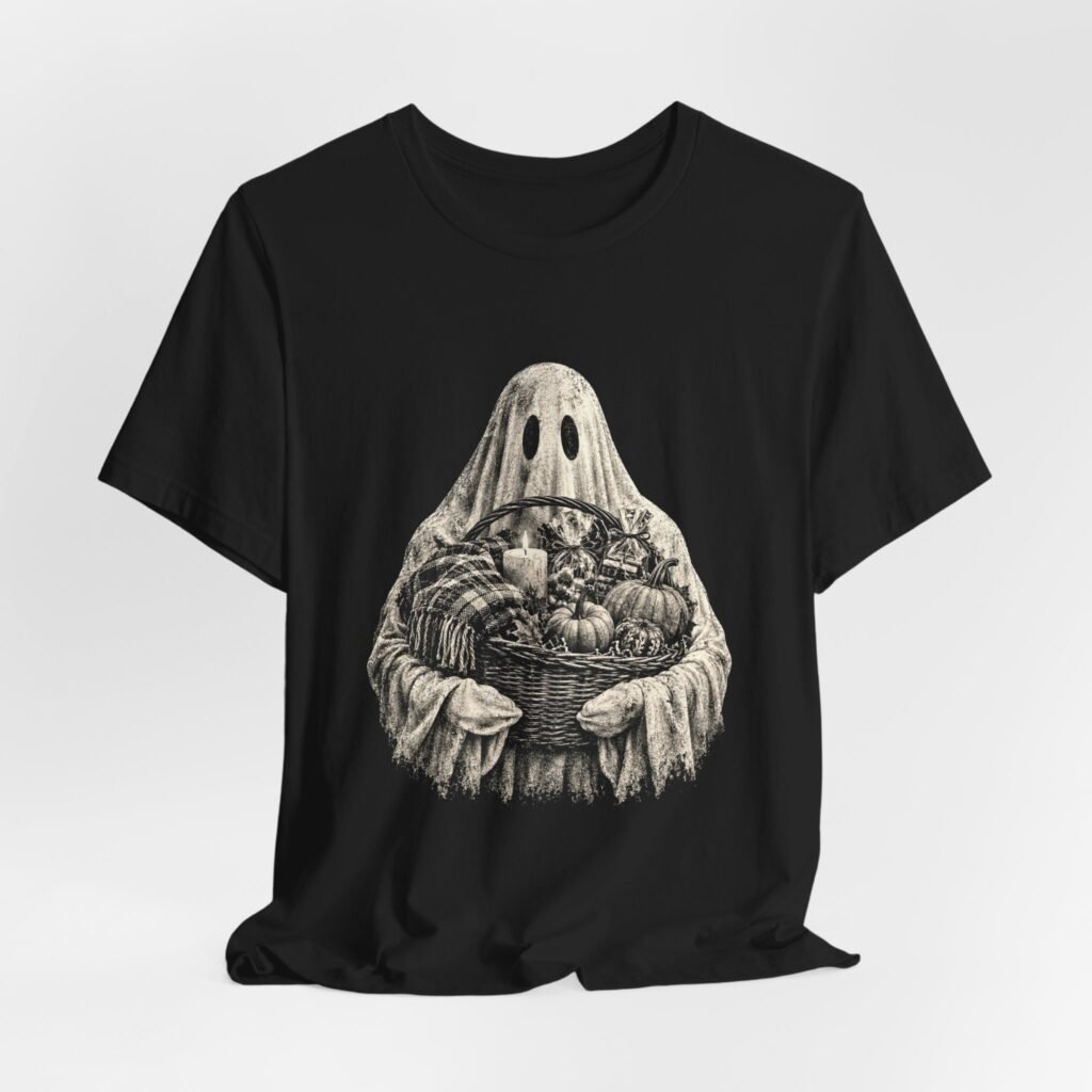 Halloween Ghost and Autumn Pumpkin Harvest