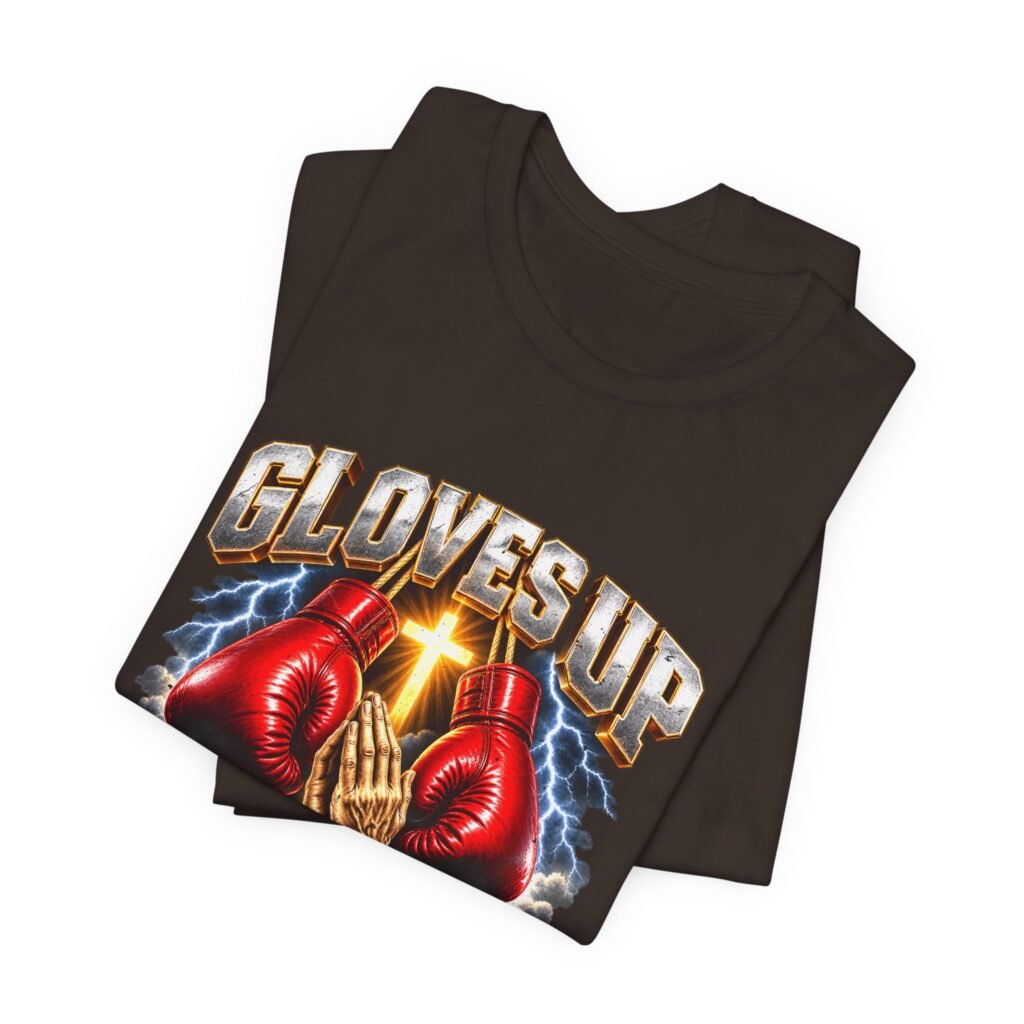 Gloves Up Knees Down Boxing Prayer Design