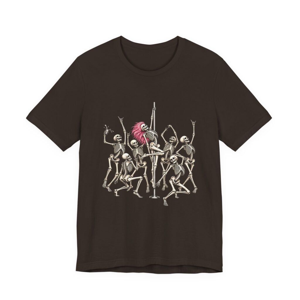 Pink Haired Skeleton Pole Dance Party Illustration
