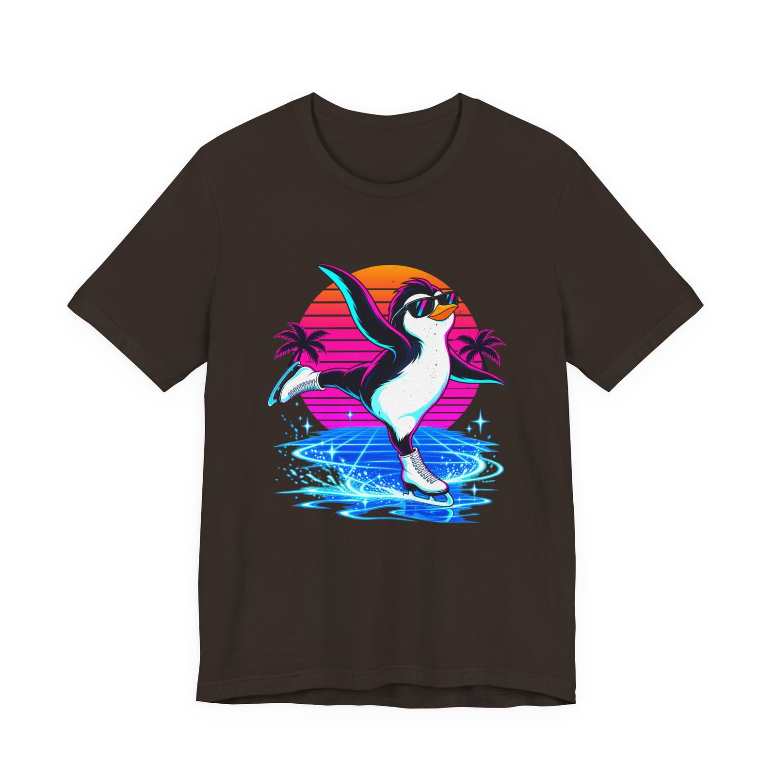 Penguin Ice Skating in a Tropical Sunset - Image 9