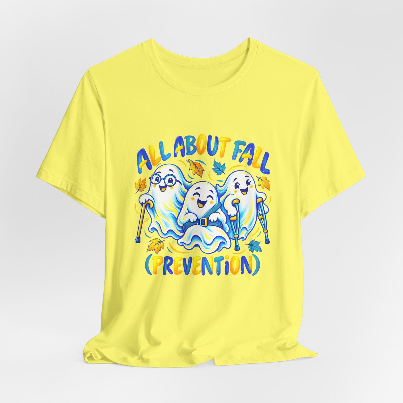 All About Fall Prevention Ghosts Halloween Graphic Tee - Image 12