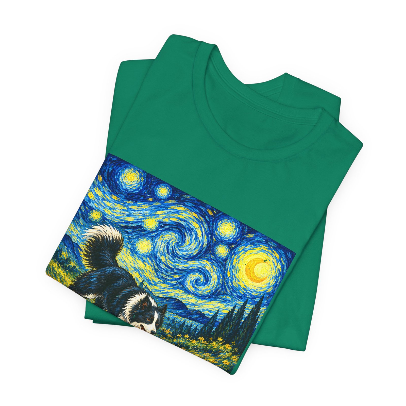 Border Collie and Squirrels in a Starry Meadow - Image 15