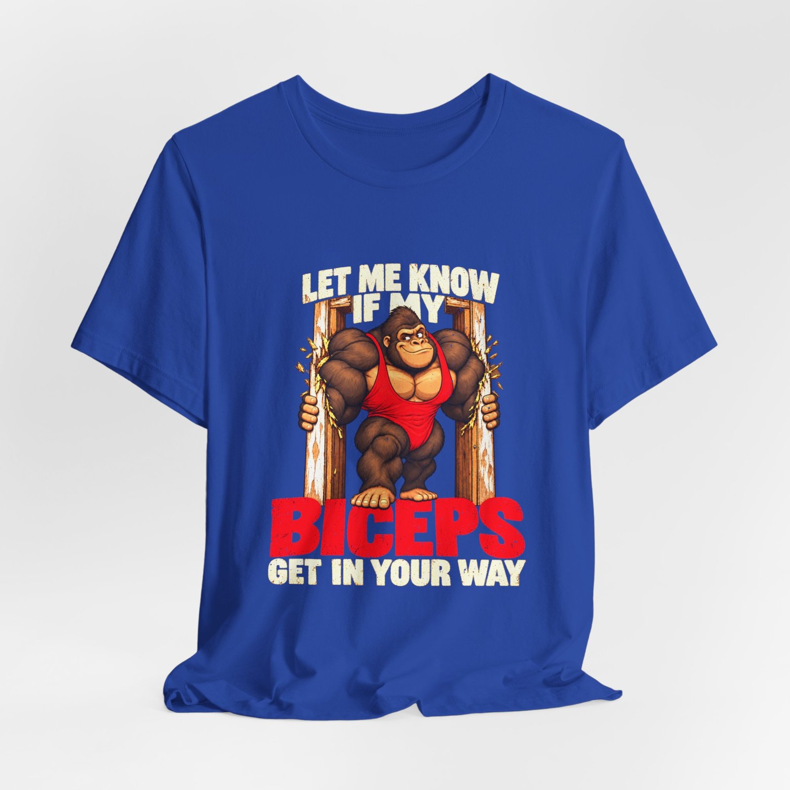 Biceps Get In Way Gym Lifting Humor Graphic Tee - Image 20