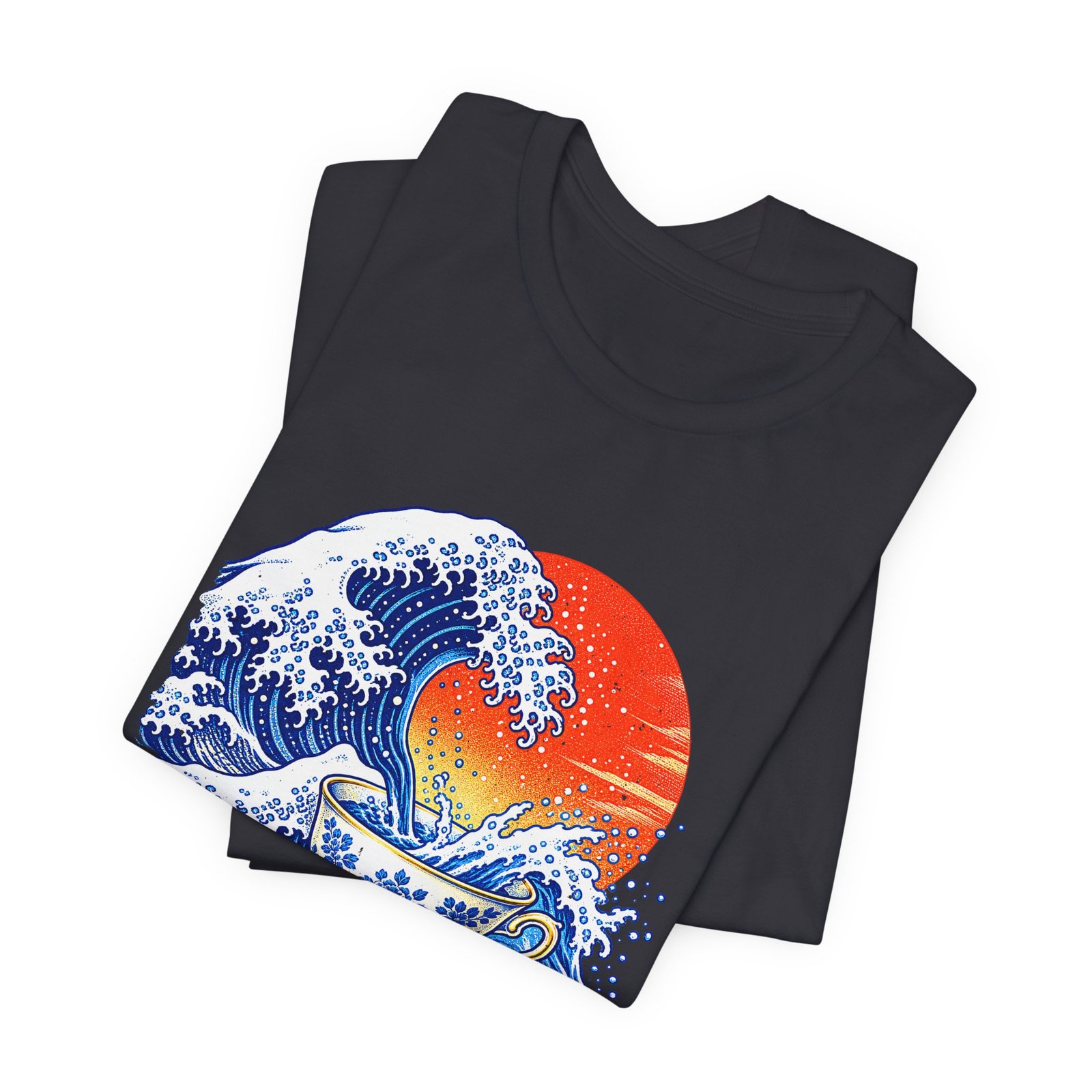 Japanese Ocean Wave and Floral Teacup Artwork - Image 11