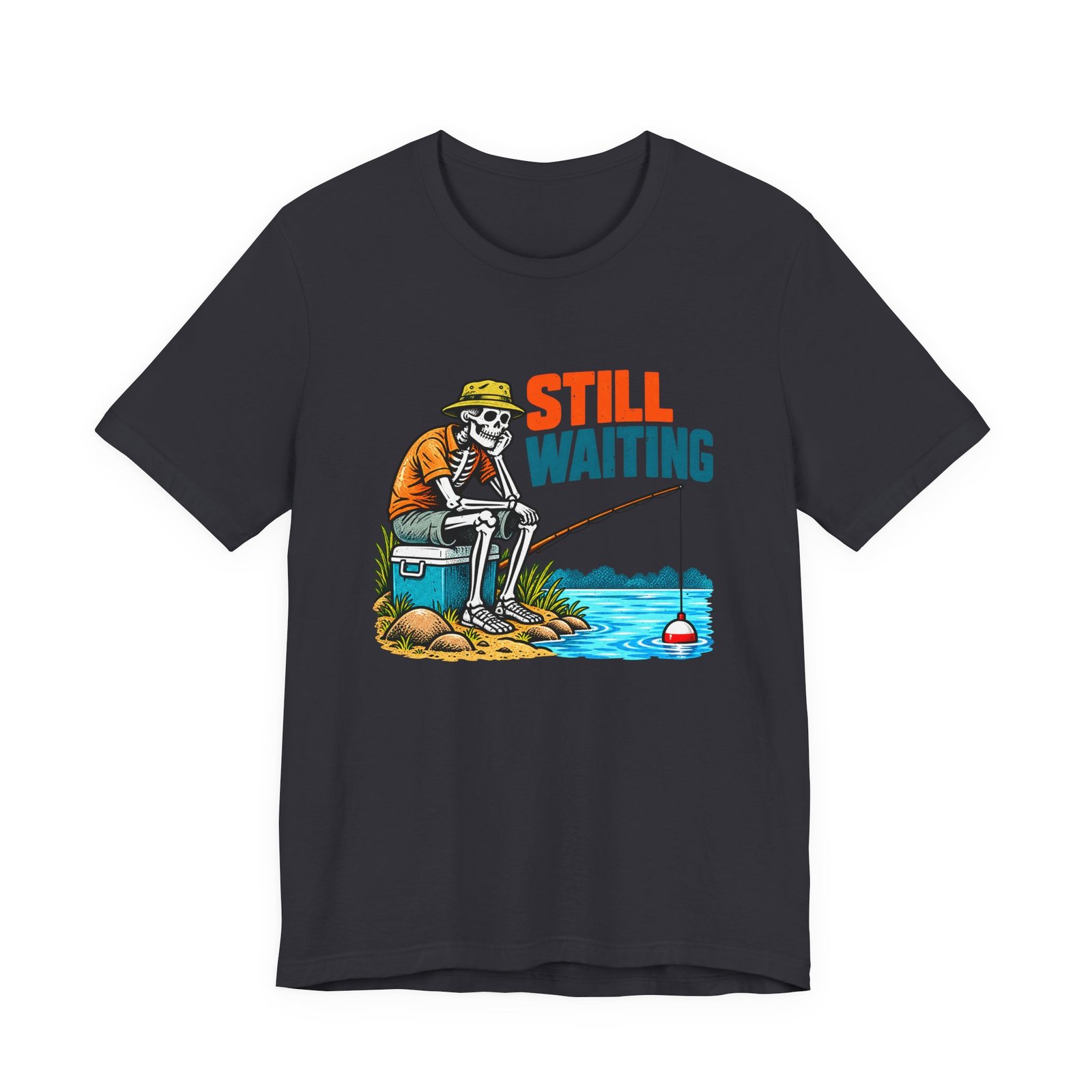 Still Waiting Skeleton Fishing Illustration - Image 21