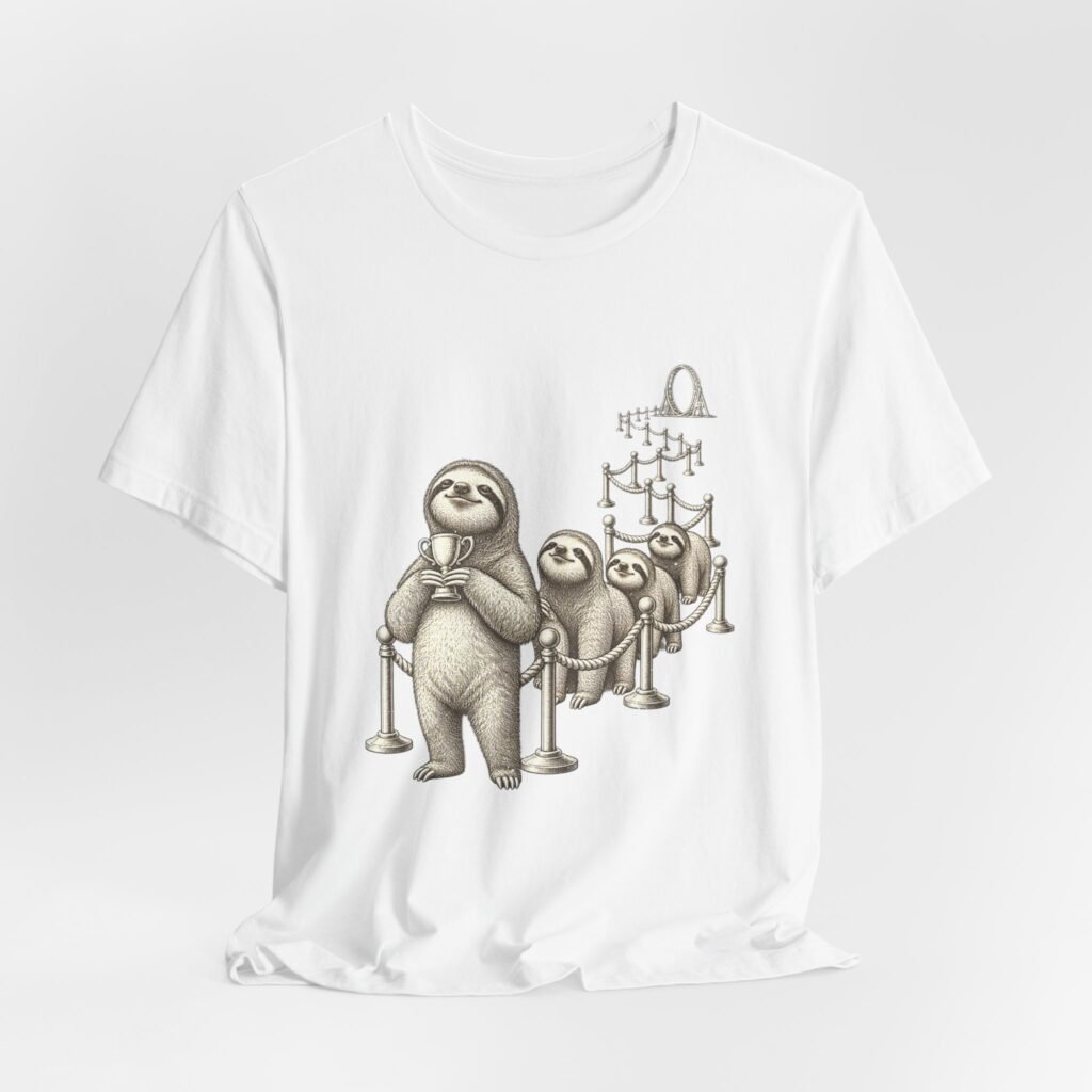 Funny Sloth First Sloth in Line Theme Park Race
