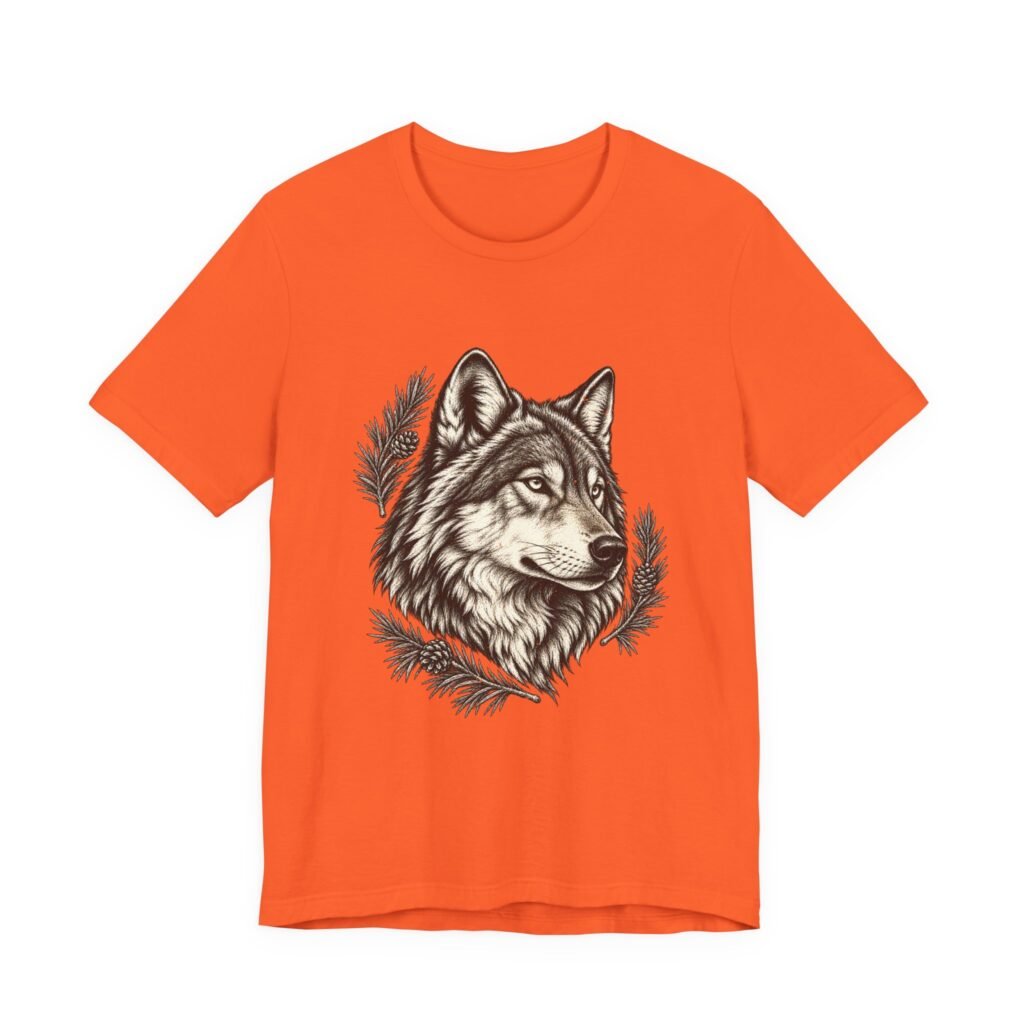 Wolf Head and Evergreen Branches Artwork
