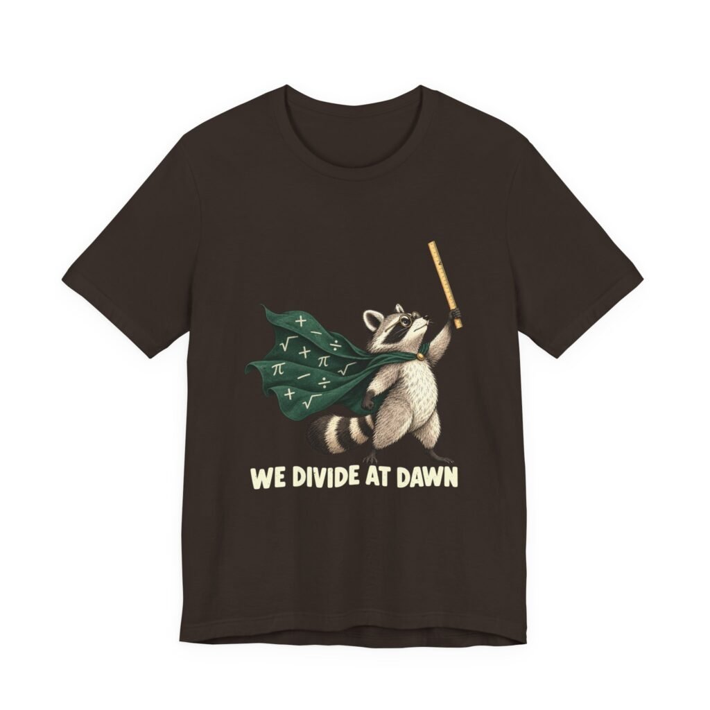 We Divide at Dawn Raccoon Clever Math Design