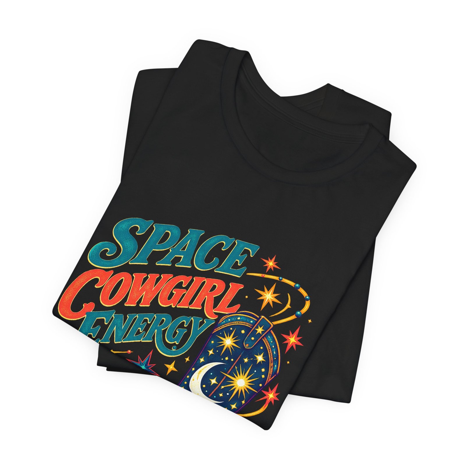 Cowgirl Space Energy Cosmic Western Boot Graphic Tee - Image 7