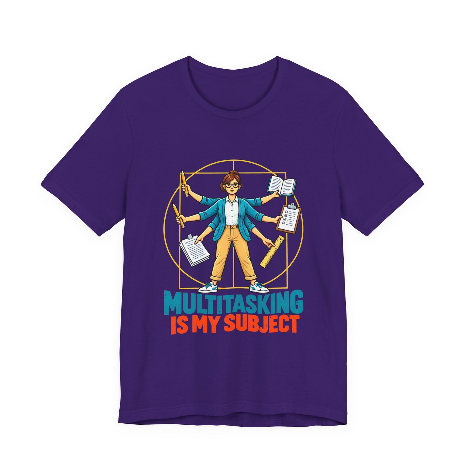 Multitasking Is My Subject Teacher Humor Graphic Tee - Image 37