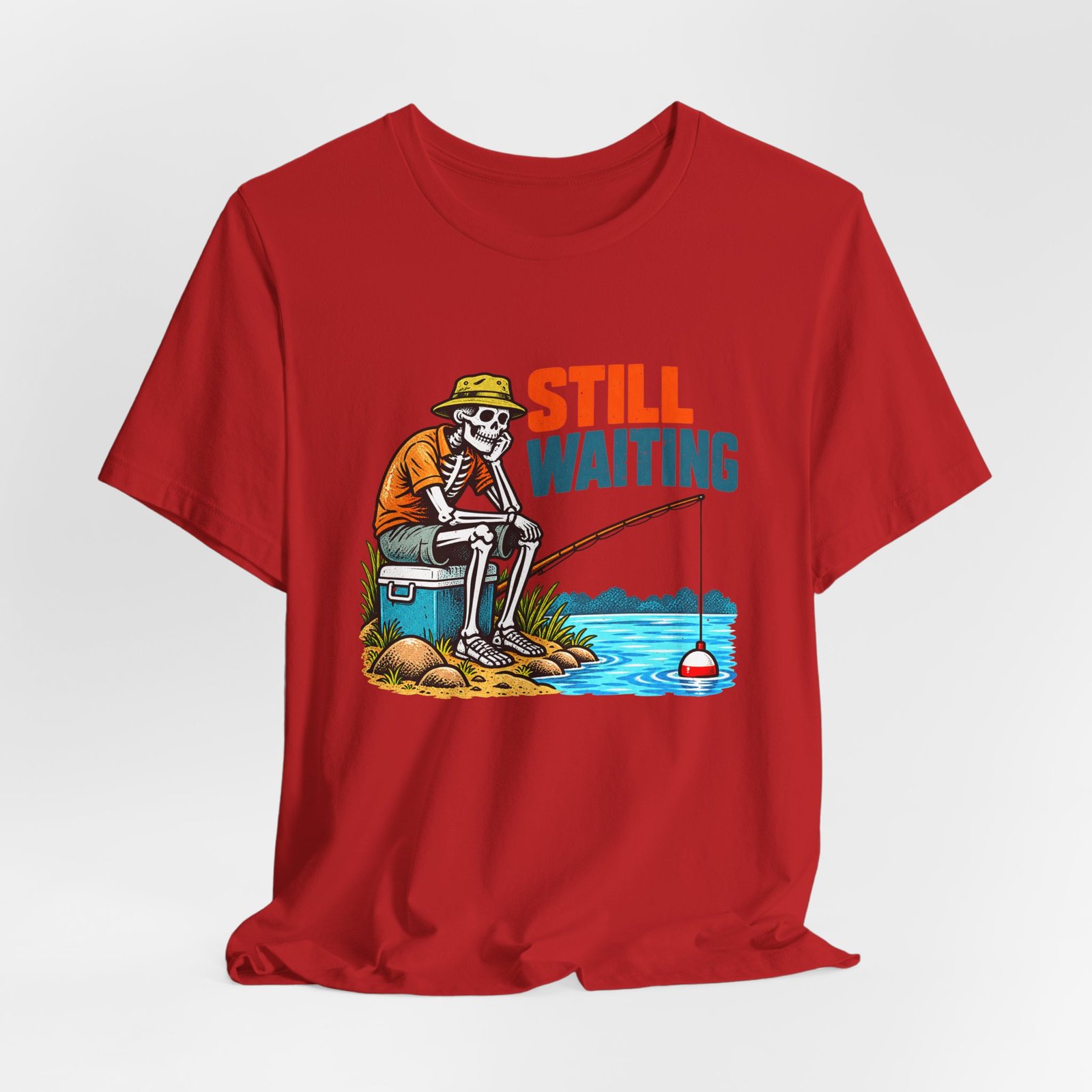 Still Waiting Skeleton Fishing Illustration - Image 48
