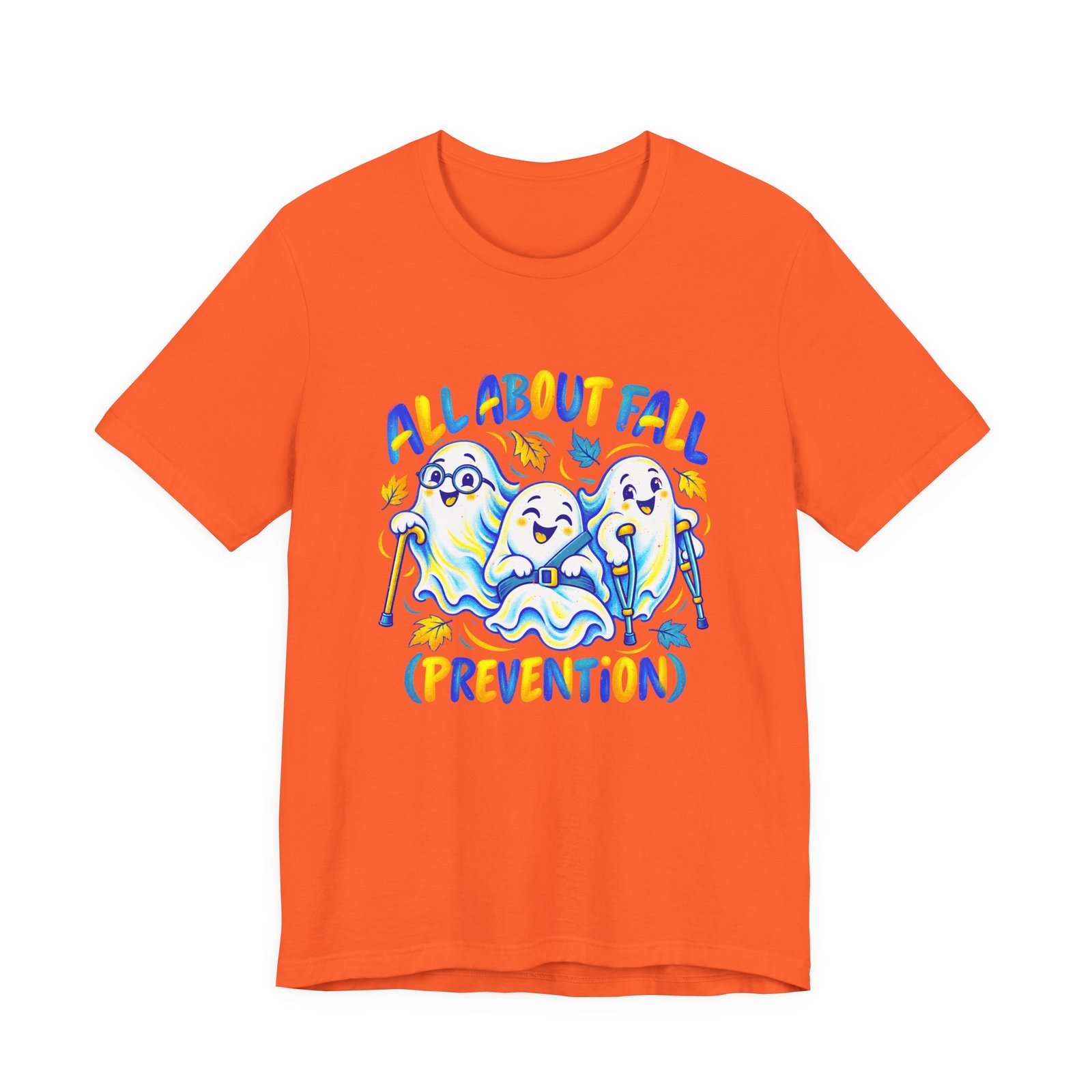 All About Fall Prevention Ghosts Halloween Graphic Tee - Image 5