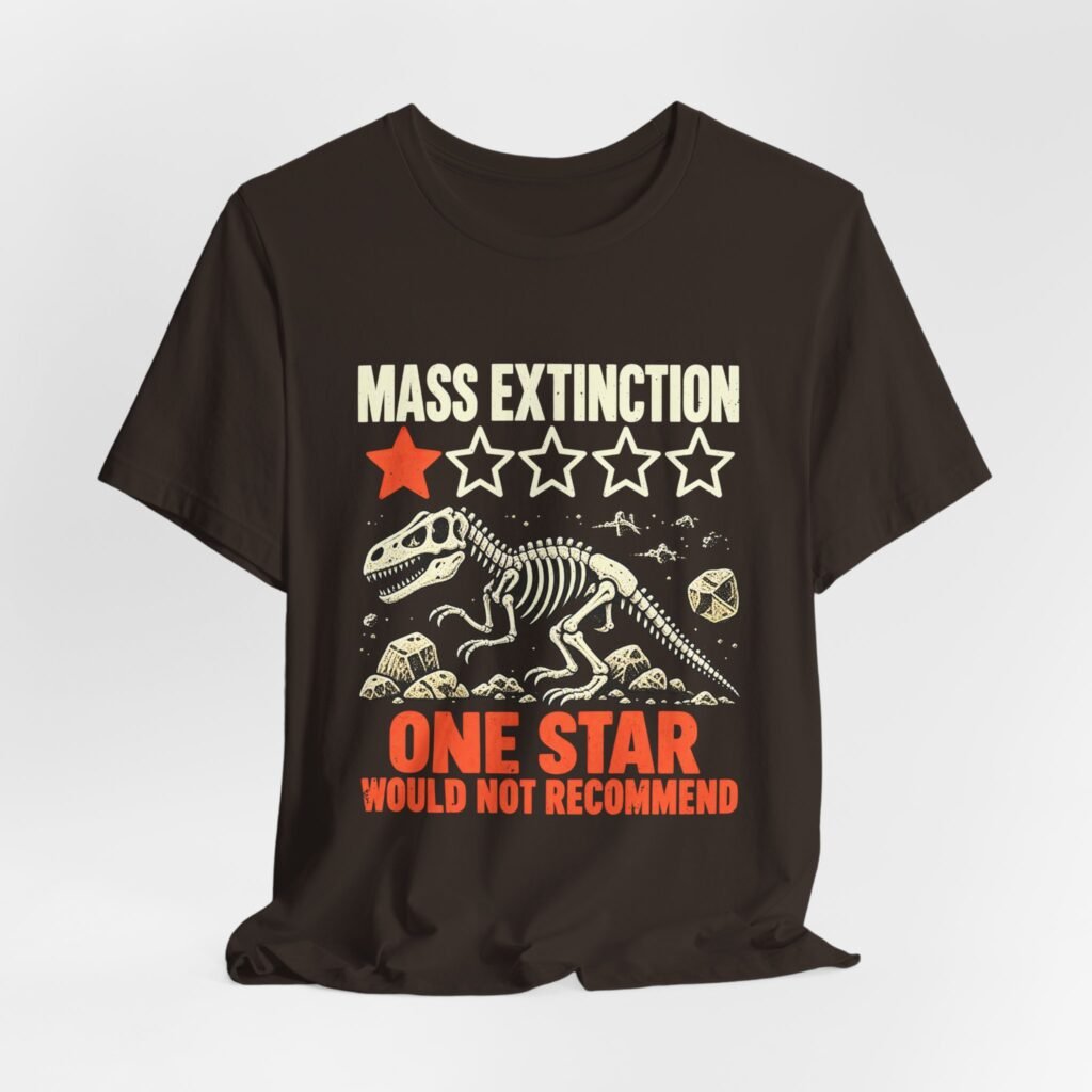 Funny Dinosaur Reading Says Mass Extinction Gets