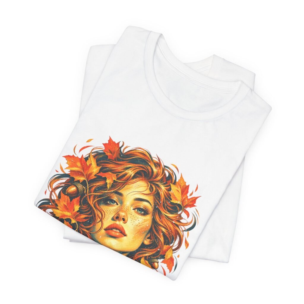 Autumn Woman and Fall Foliage Art