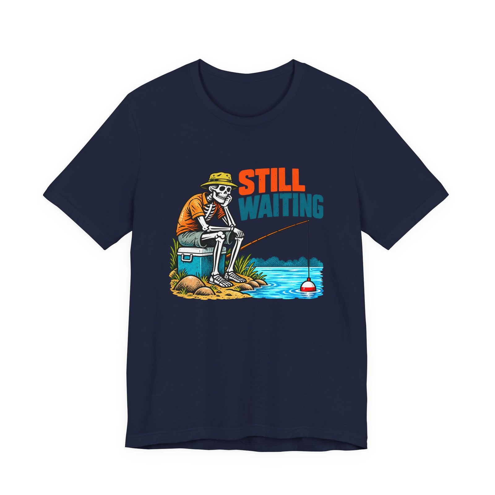 Still Waiting Skeleton Fishing Illustration - Image 33