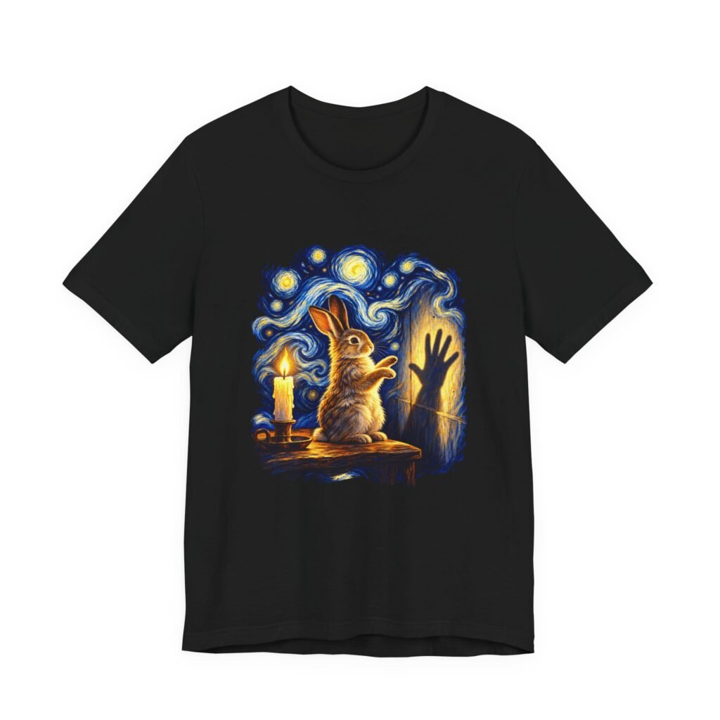 Funny Rabbit Puppet Human Hand Shadow Graphic Tee