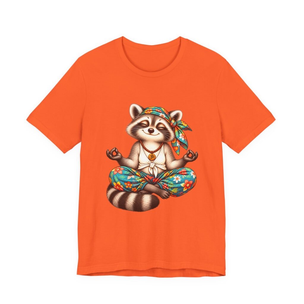 Meditating Raccoon Yoga Illustration
