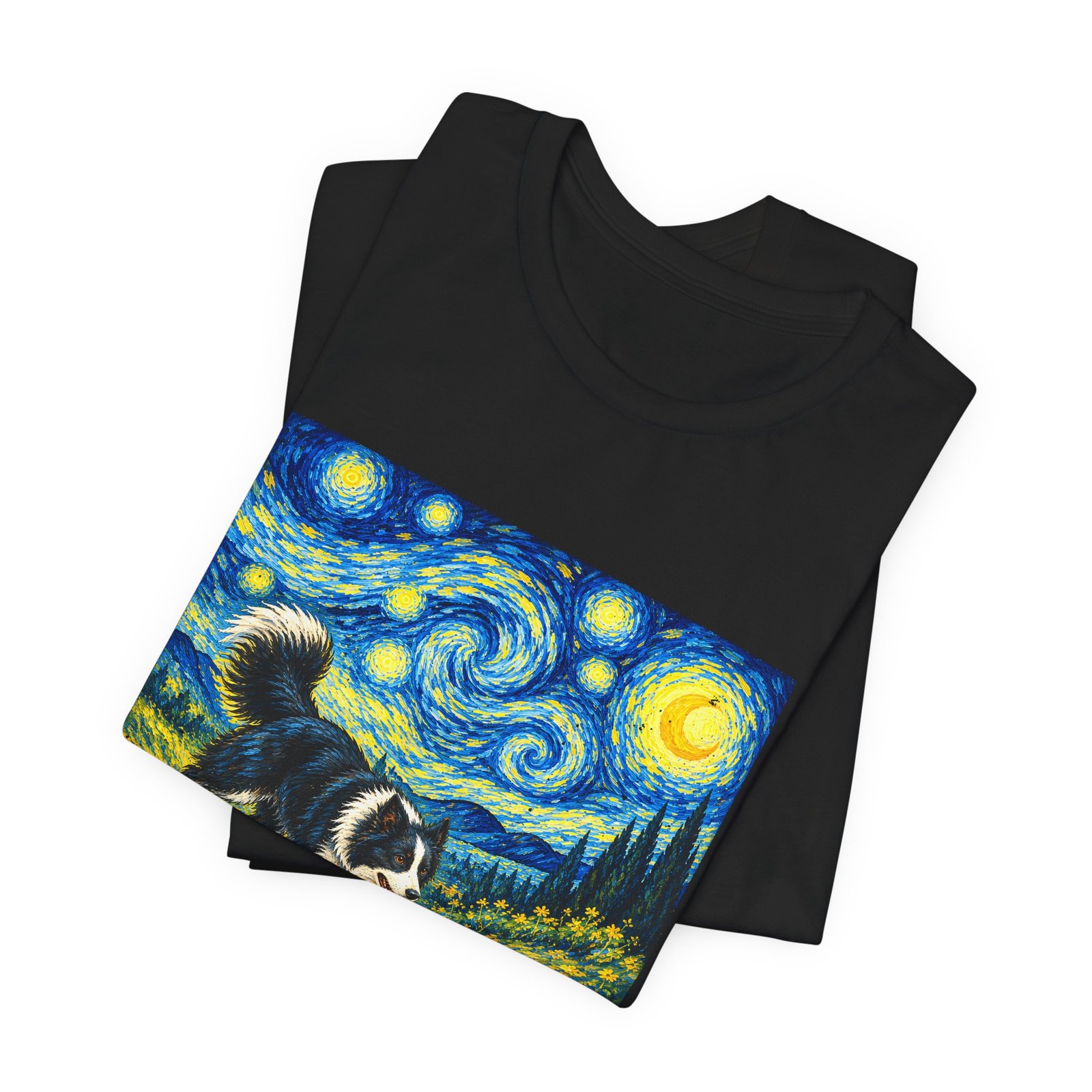 Border Collie and Squirrels in a Starry Meadow - Image 7