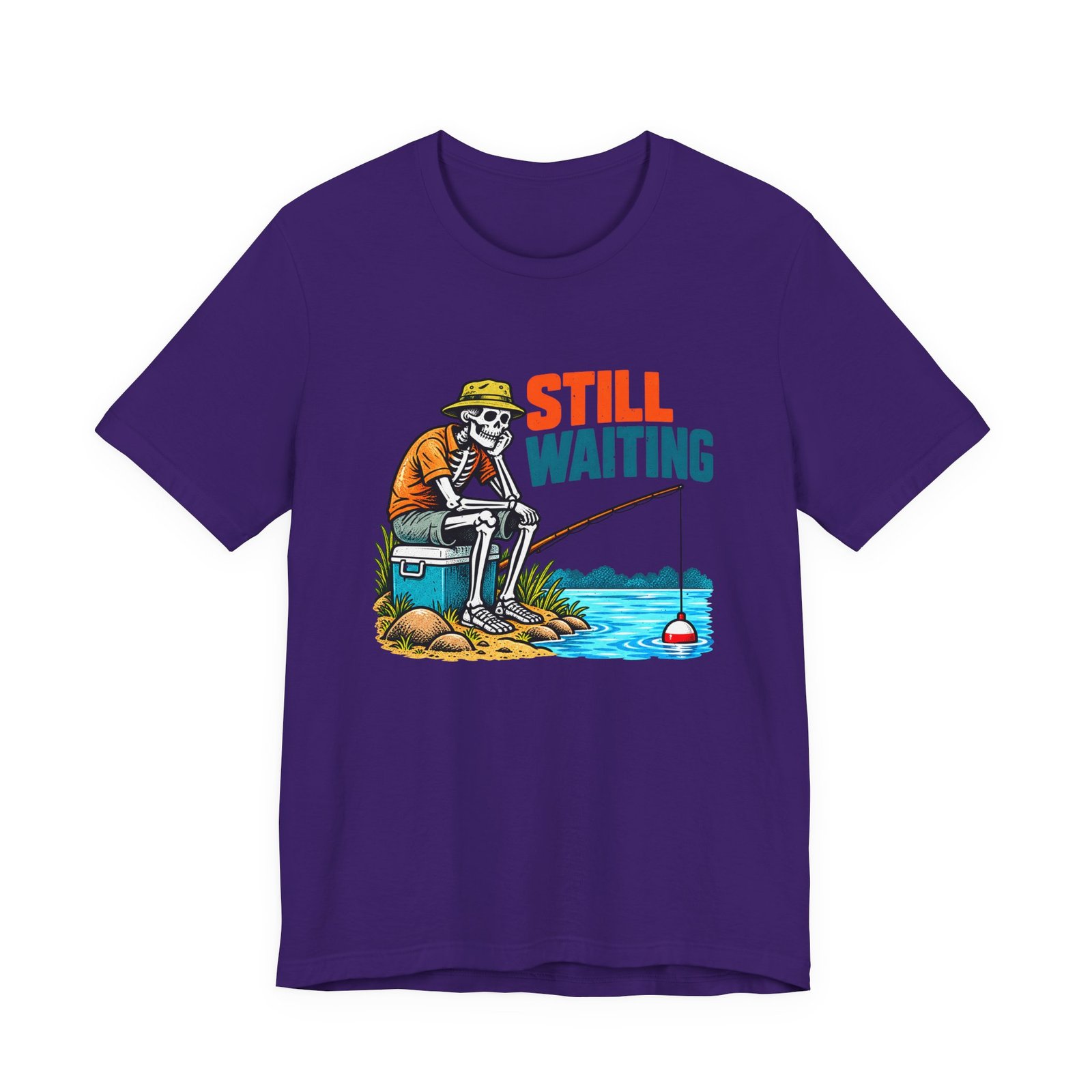 Still Waiting Skeleton Fishing Illustration - Image 37