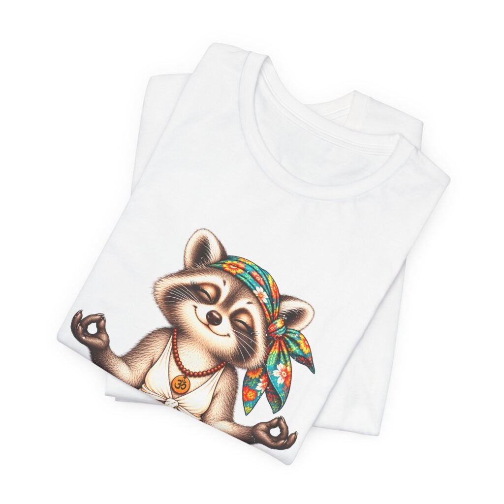 Meditating Raccoon Yoga Illustration